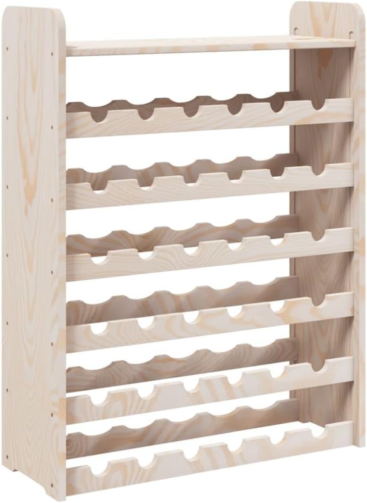 36 Bottle Wooden Wine Rack with Top Shelf | Solid Pine Freestanding Storage Unit