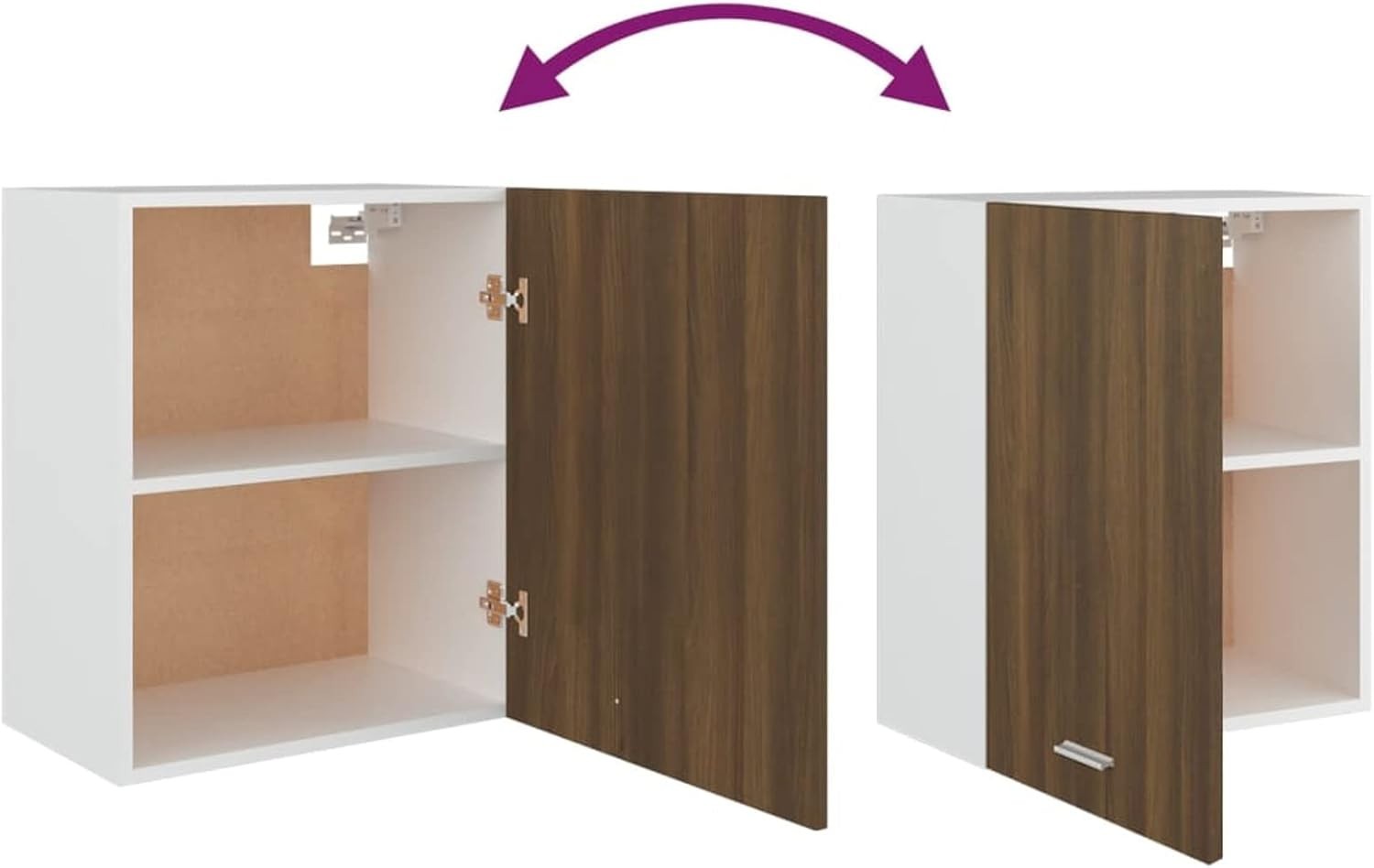 Lockable Kitchen & Bathroom Wall Cabinet with Shelves, Brown Oak 50x31x60cm