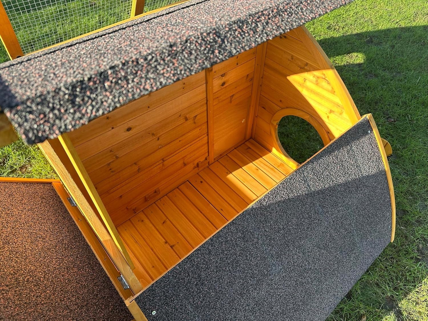 Half Moon Wooden Chicken Coop with Run Nest Box