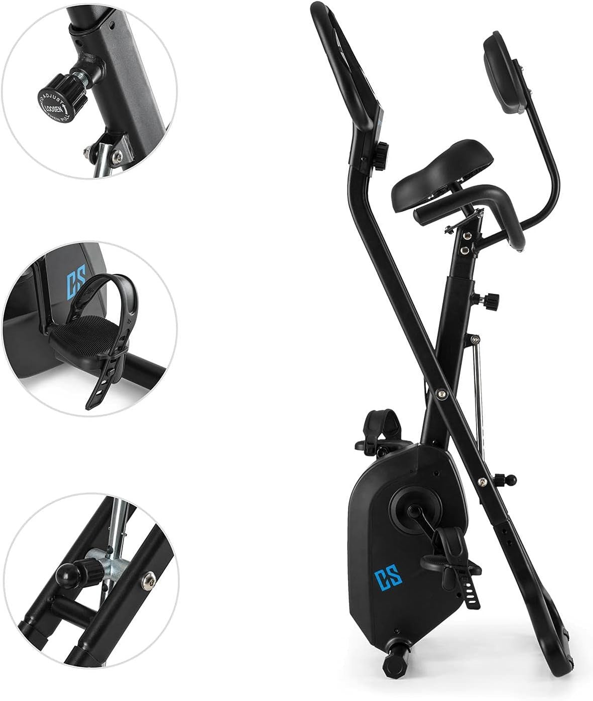 Foldable Exercise Bike w/ LCD Monitor, 8 Resistance Levels & Adjustable Seat