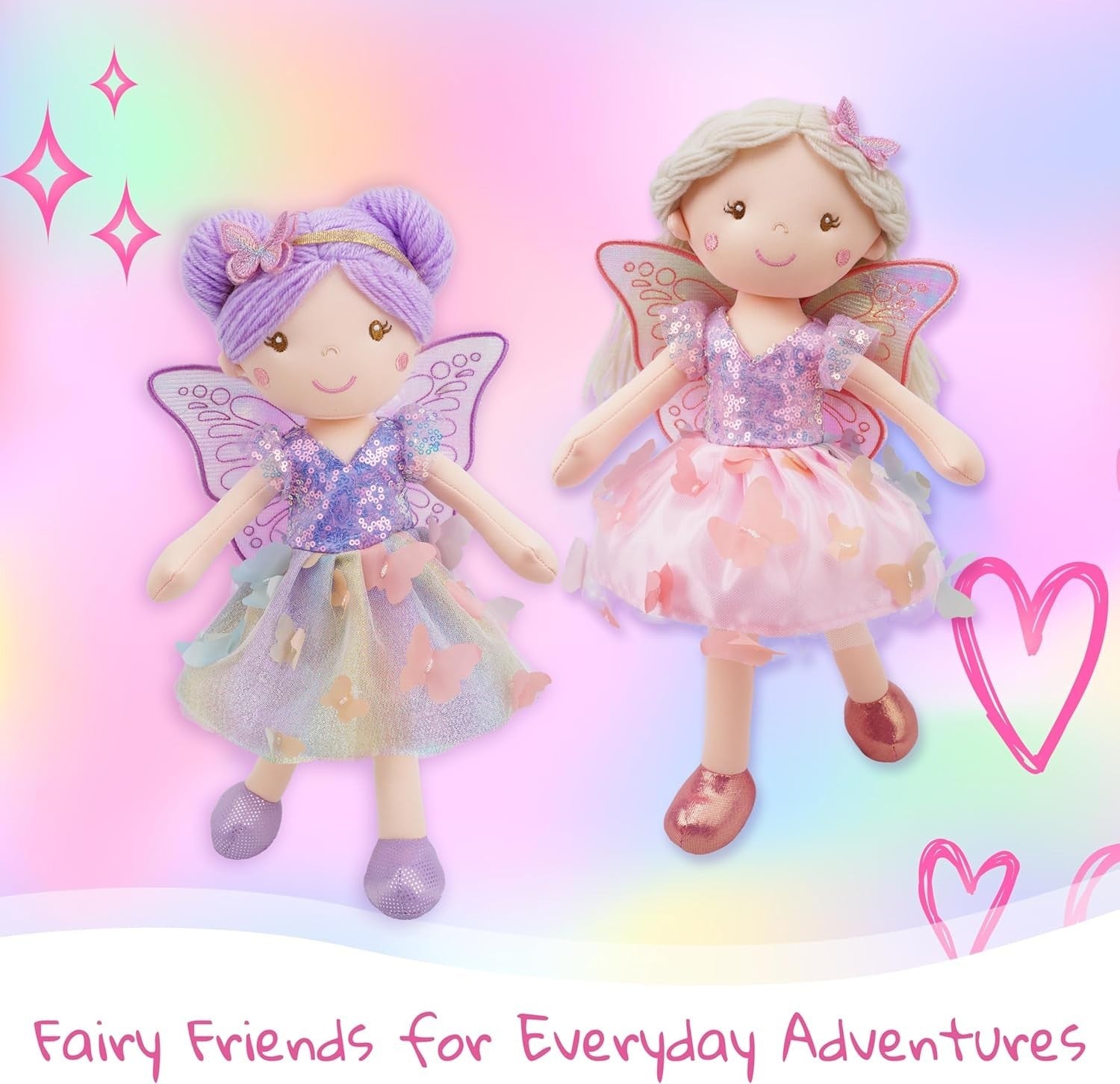 Soft Fairy Doll 38cm Plush Toy Butterfly Skirt Wings Toddler Gift