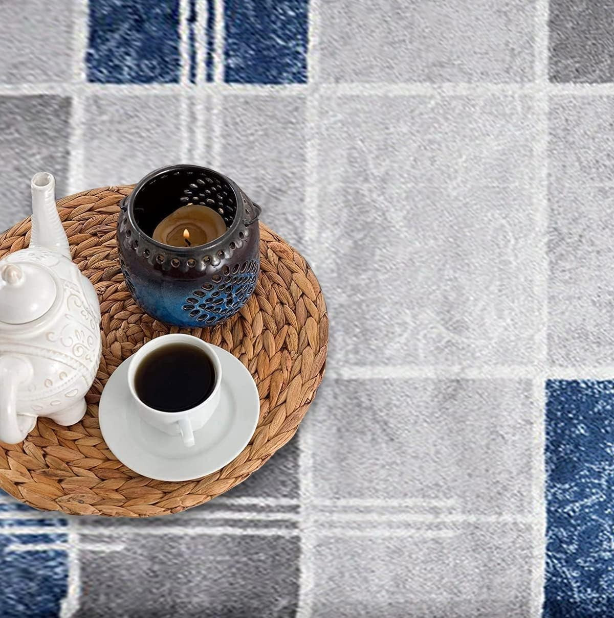 Navy Blue Area Rug 120x170cm Soft Thick Pile Non Shed Living Room Carpet