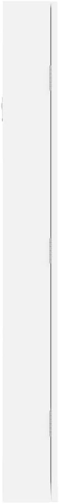 LED Mirror Jewelry Cabinet Wall or Door Mounted Lockable Storage White