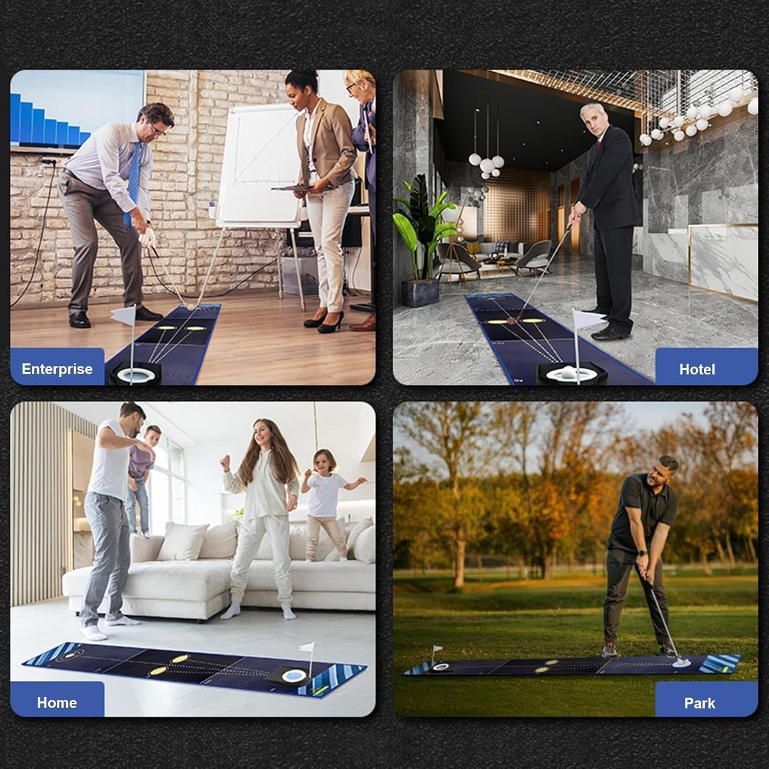 Golf Putting Mat Indoor Training Portable Alignment Non Slip Practice Game\
