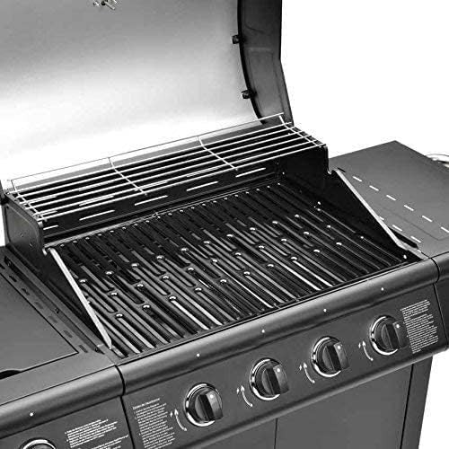 4+1 Gas BBQ Grill with Side Burner, 54x135x110cm, Storage Cabinet, Wheels, Cover