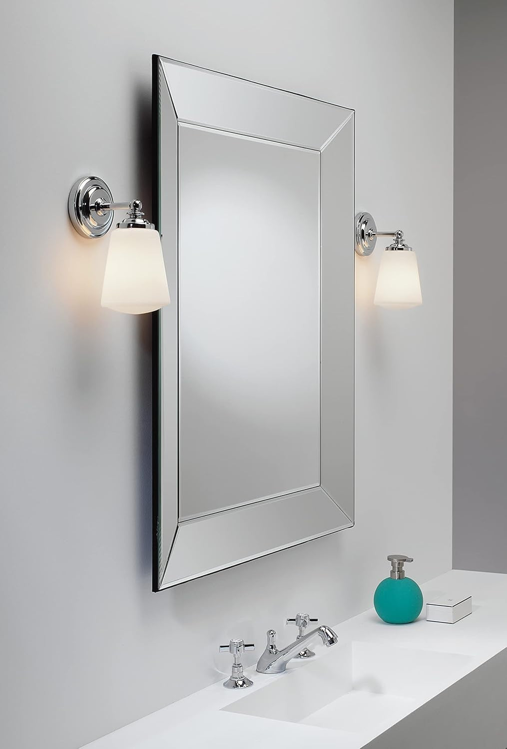 Polished Chrome Bathroom Wall Light Sconce | Dimmable E14 LED Fixture