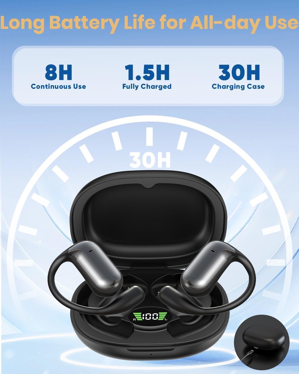 3in1 Bluetooth 5.4 Translator Earbuds 144 Language Real Time AI Headphones