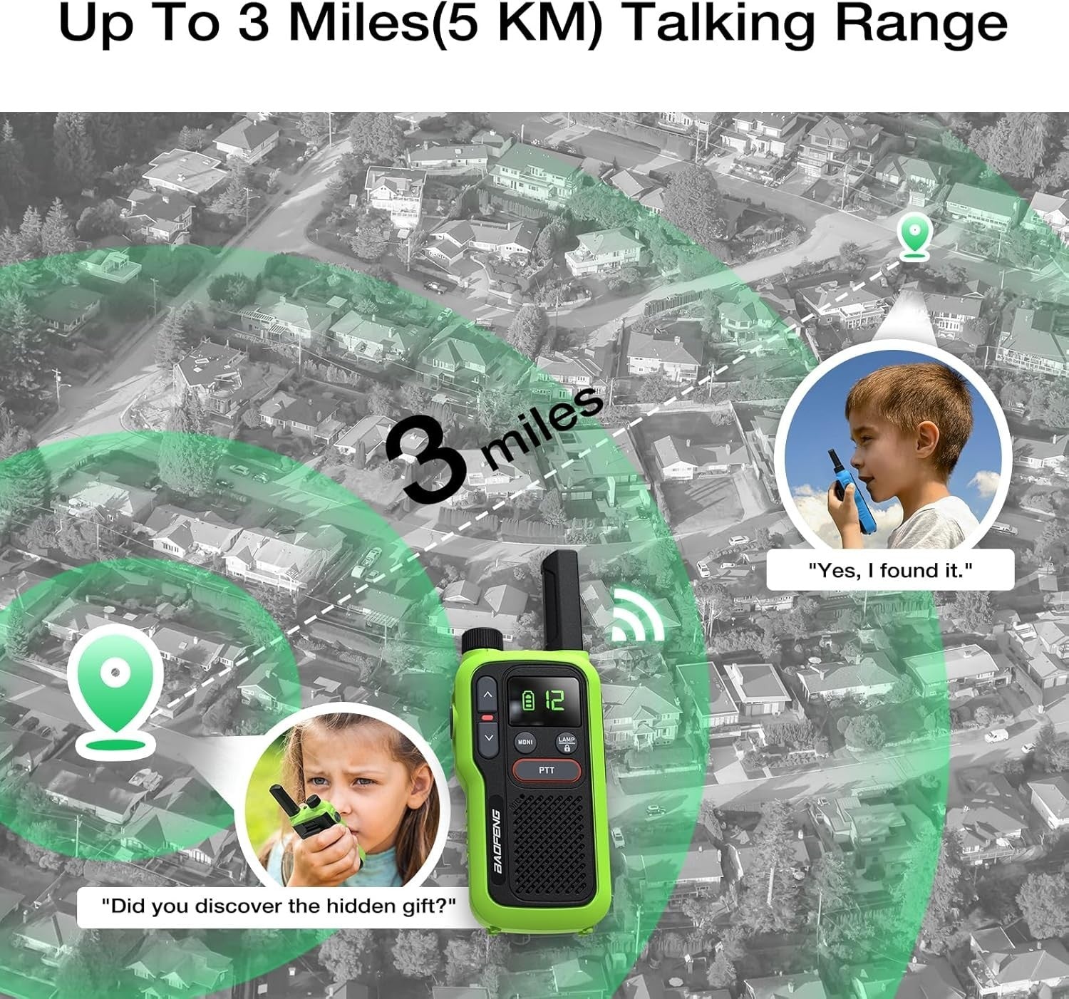 PMR446 Walkie Talkies 3 Pack Long Range Rechargeable 16CH Dual PTT