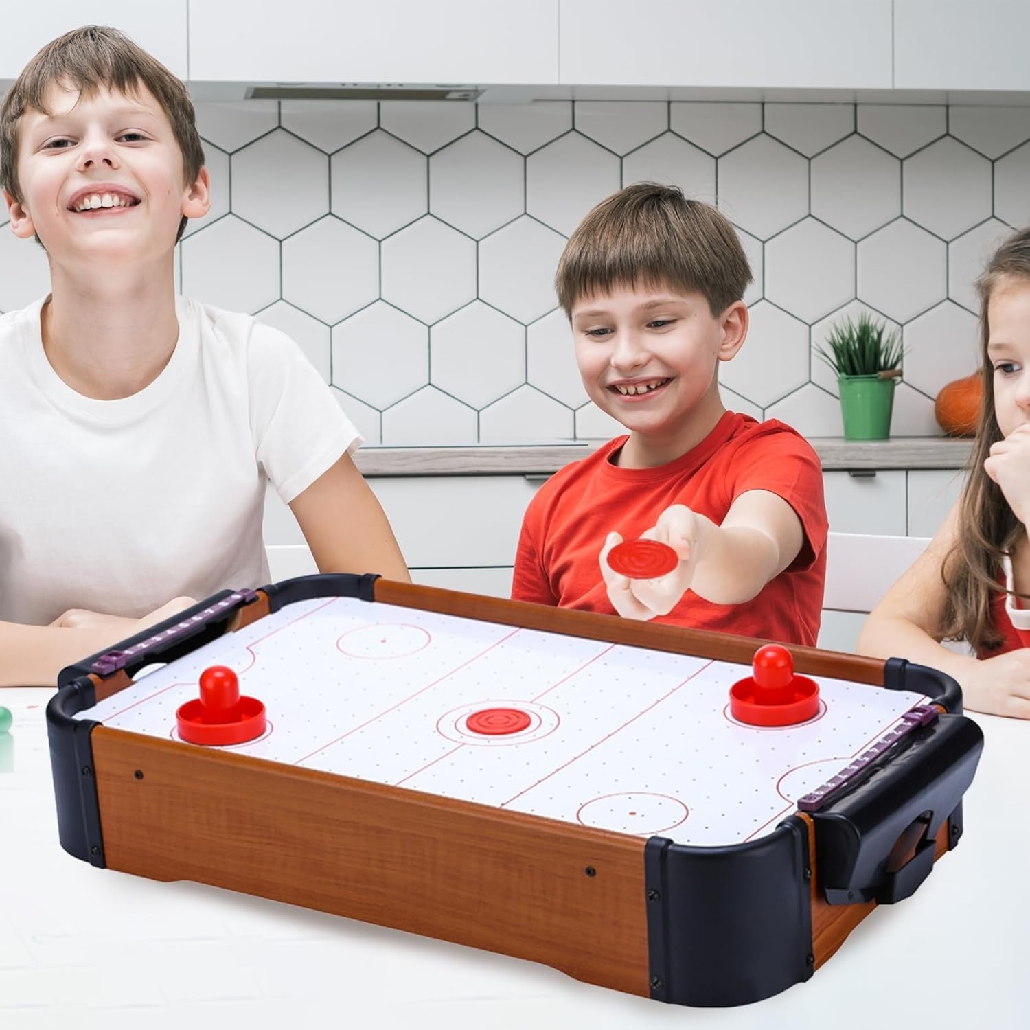 20in Tabletop Air Hockey Game Kids Mini Powerful Fan Family Fun