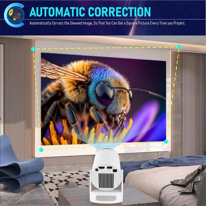 Android Smart Mini Projector WiFi Bluetooth 1080P 4K Support 12000L