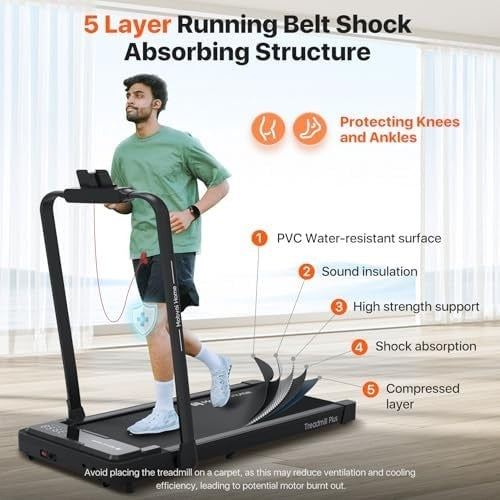 Foldable Smart Treadmill 3-in-1 Walking Pad Home Office 12KM/H 120KG