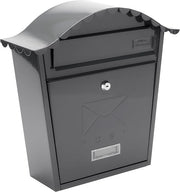 Wall Mounted Lockable Weatherproof Post Box Anthracite Steel 36x37x13cm