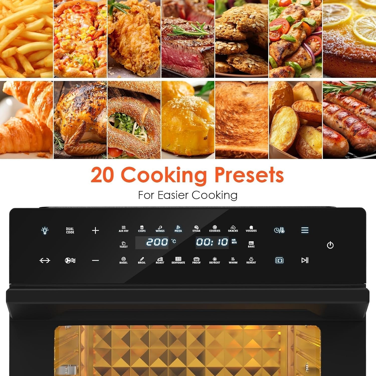 30L Air Fryer Oven XXL Rotisserie 20 Programs Touchscreen 9 Accessories 1800W