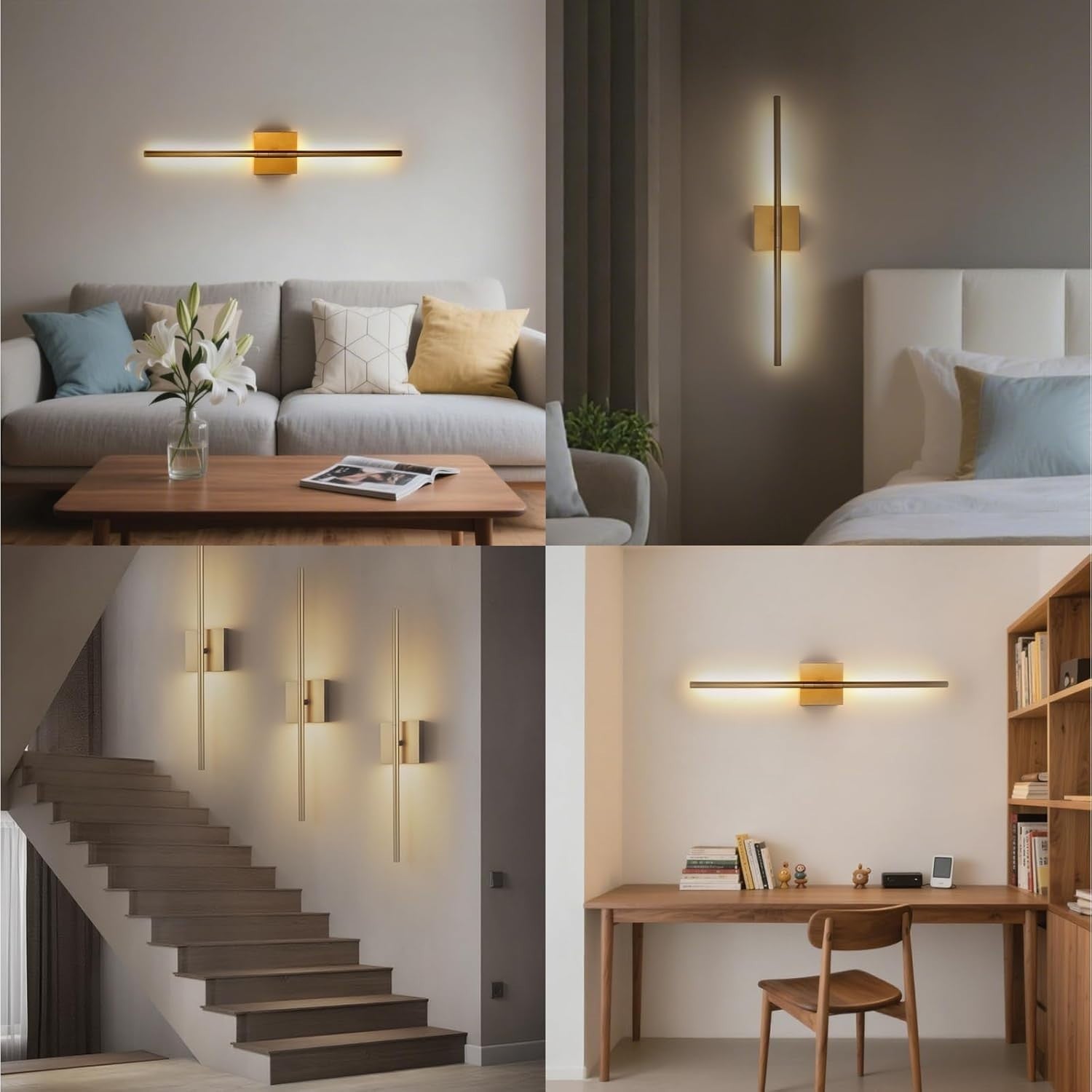 Wireless Dimmable Wall Lights with Remote - Rechargeable Battery LED 70cm