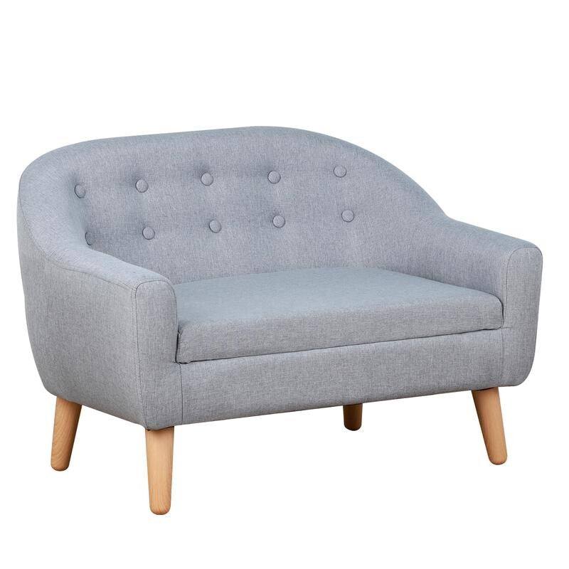 Kids 2 Seater Mini Sofa Chair for Bedroom Playroom | Padded Armrest Couch
