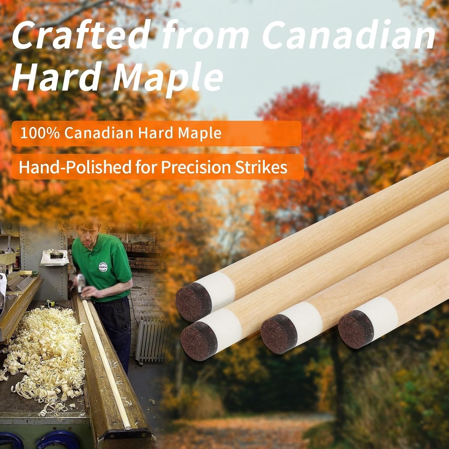 58" Pool Cue Set 18–21oz Maple Billiard Sticks 13mm Non-Slip Grip