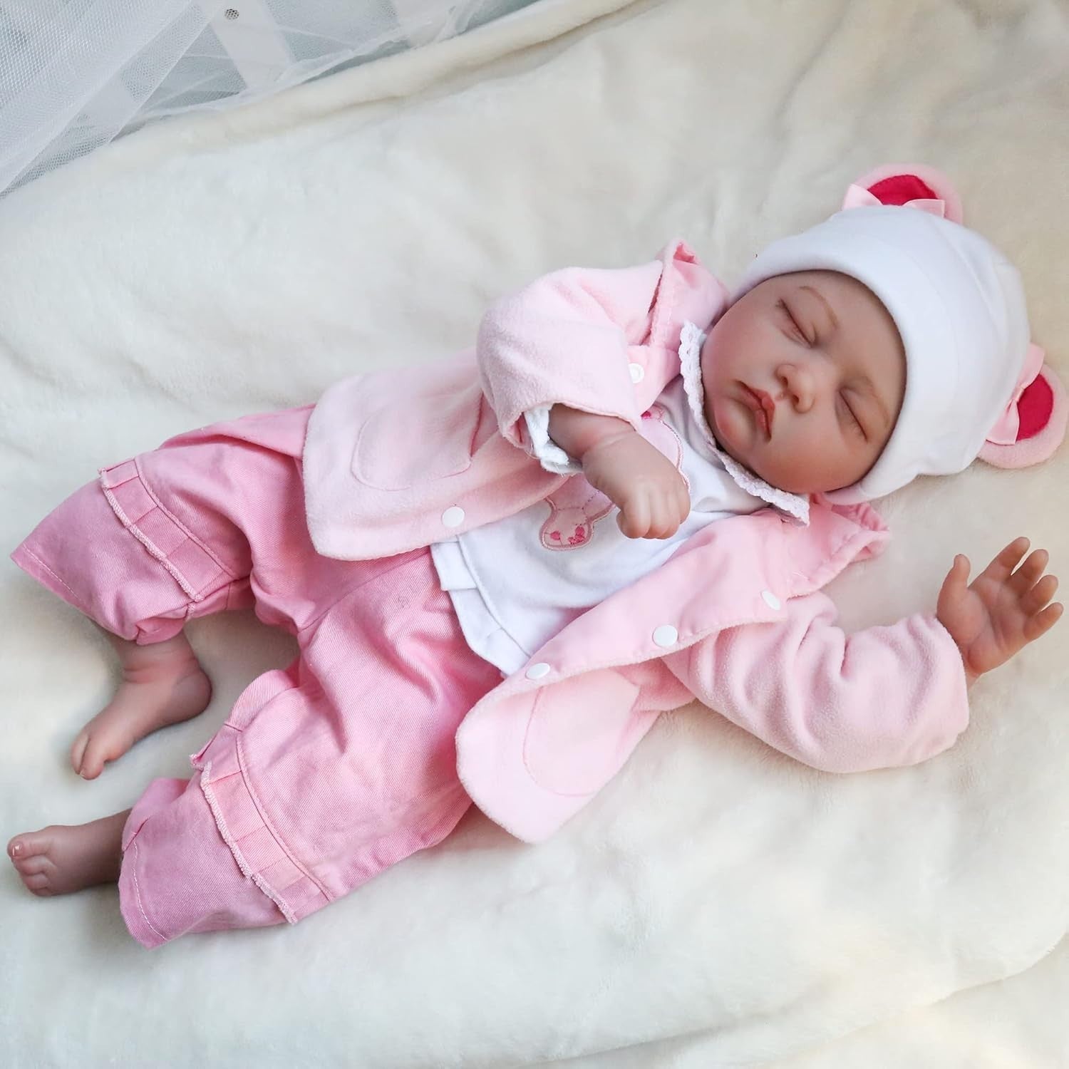 22in Sleeping Baby Doll Girl Soft Silicone Vinyl Realistic Newborn