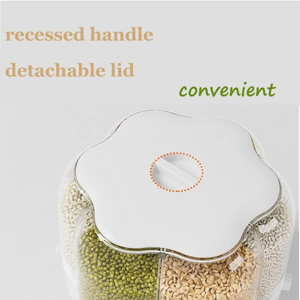 6 Grid 360° Rotating Rice Dispenser Airtight 6.5KG