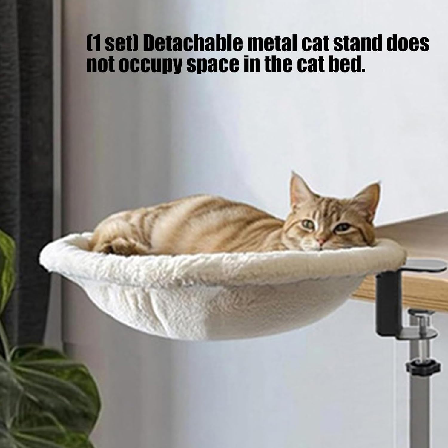 Detachable Cat Desk Hammock Space Saving Aluminum Perch Bed