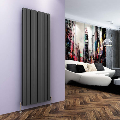 Vertical Anthracite Radiator Double Panel 1800x608mm Modern Designer
