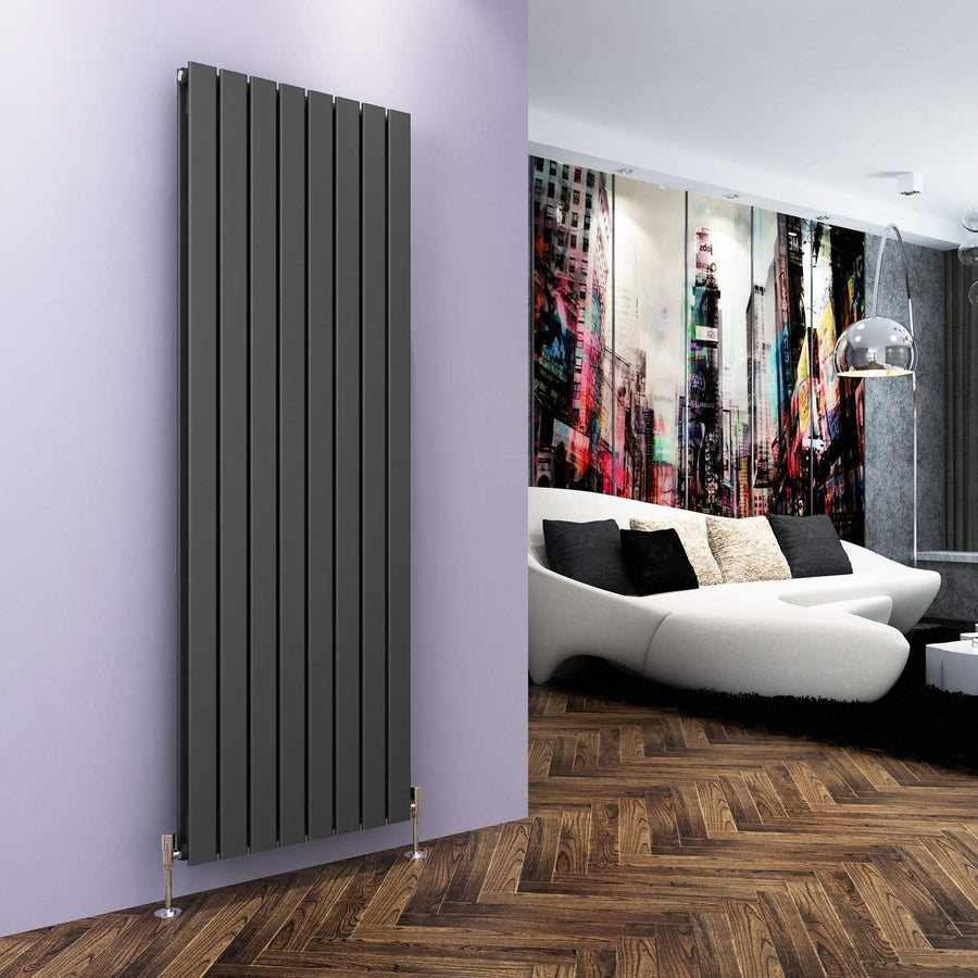 Vertical Anthracite Radiator Double Panel 1800x608mm Modern Designer