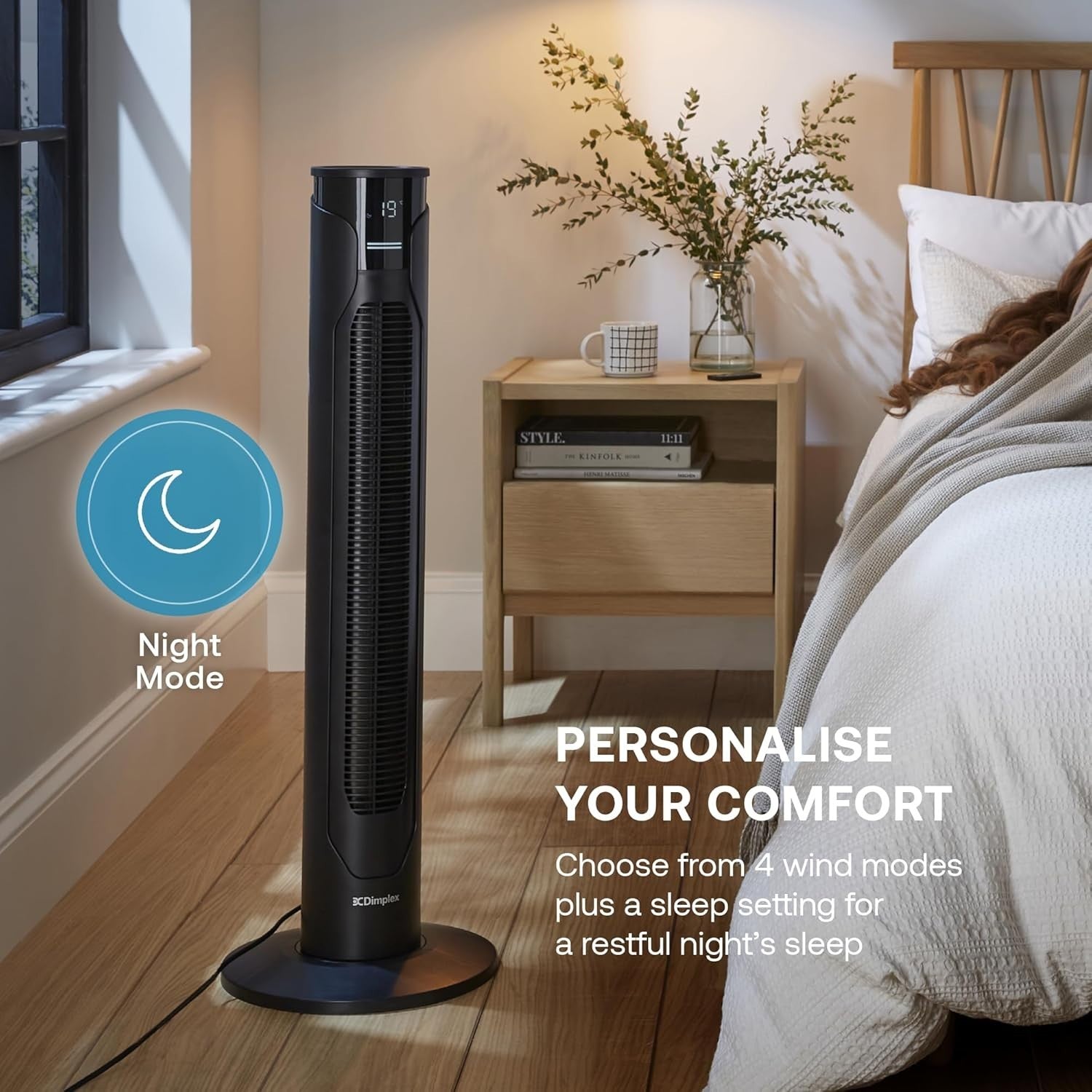96cm Tower Fan – LED Display Silent Cooling w/Remote, Timer & 3-Speed Settings