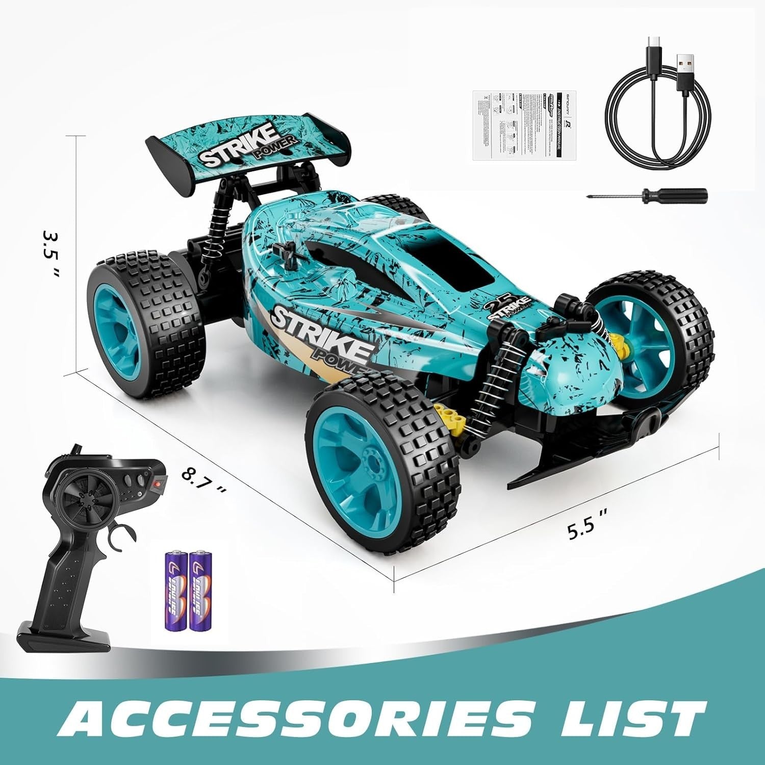 High Speed 1:18 RC Car 20KM/H 2WD Remote Control Off Road Buggy 50Min Playtime