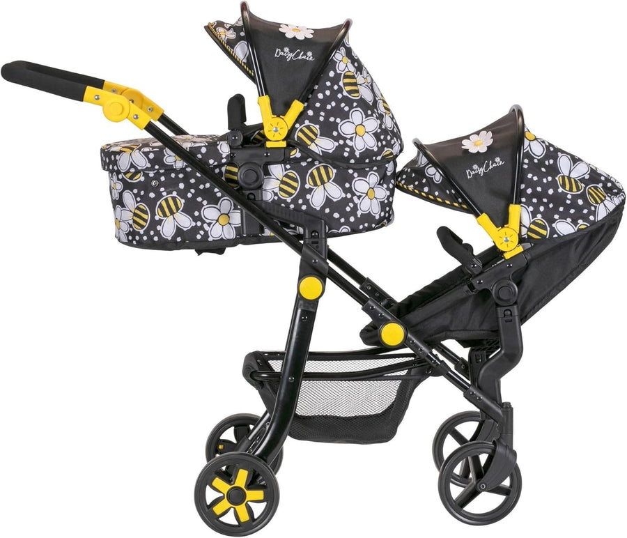 Extra Large Double Dolls Pram Adjustable 95cm Handle, Toy Pushchair 7–13+