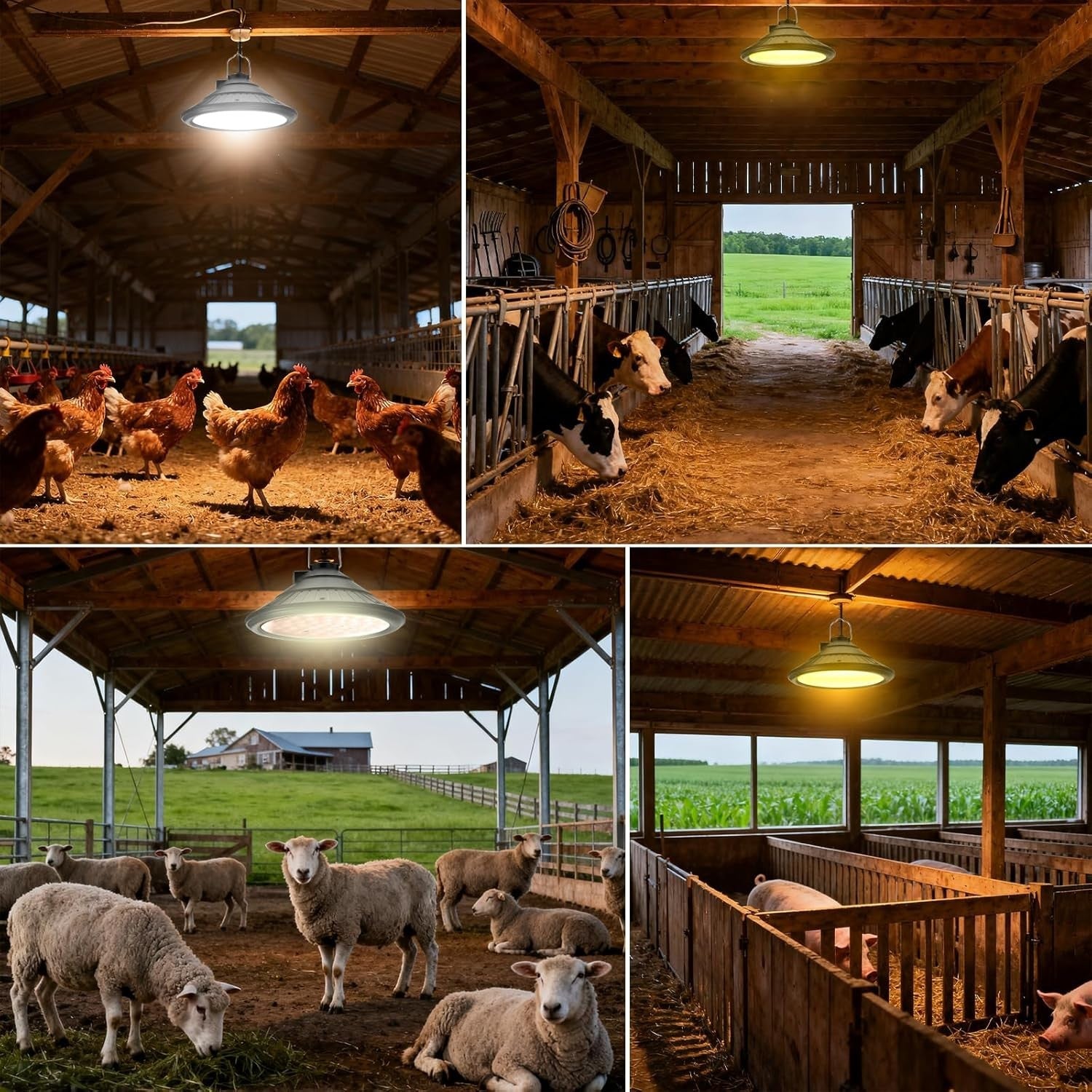 Solar Chicken Coop Light Timer LED 3 Color Dimmable IP66