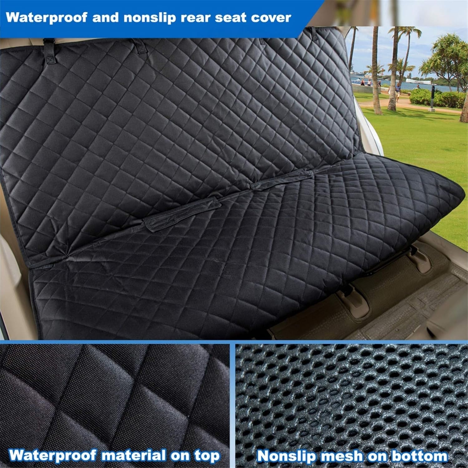 Waterproof Dog Car Seat Cover Rear Protector Non Slip Universal Fit