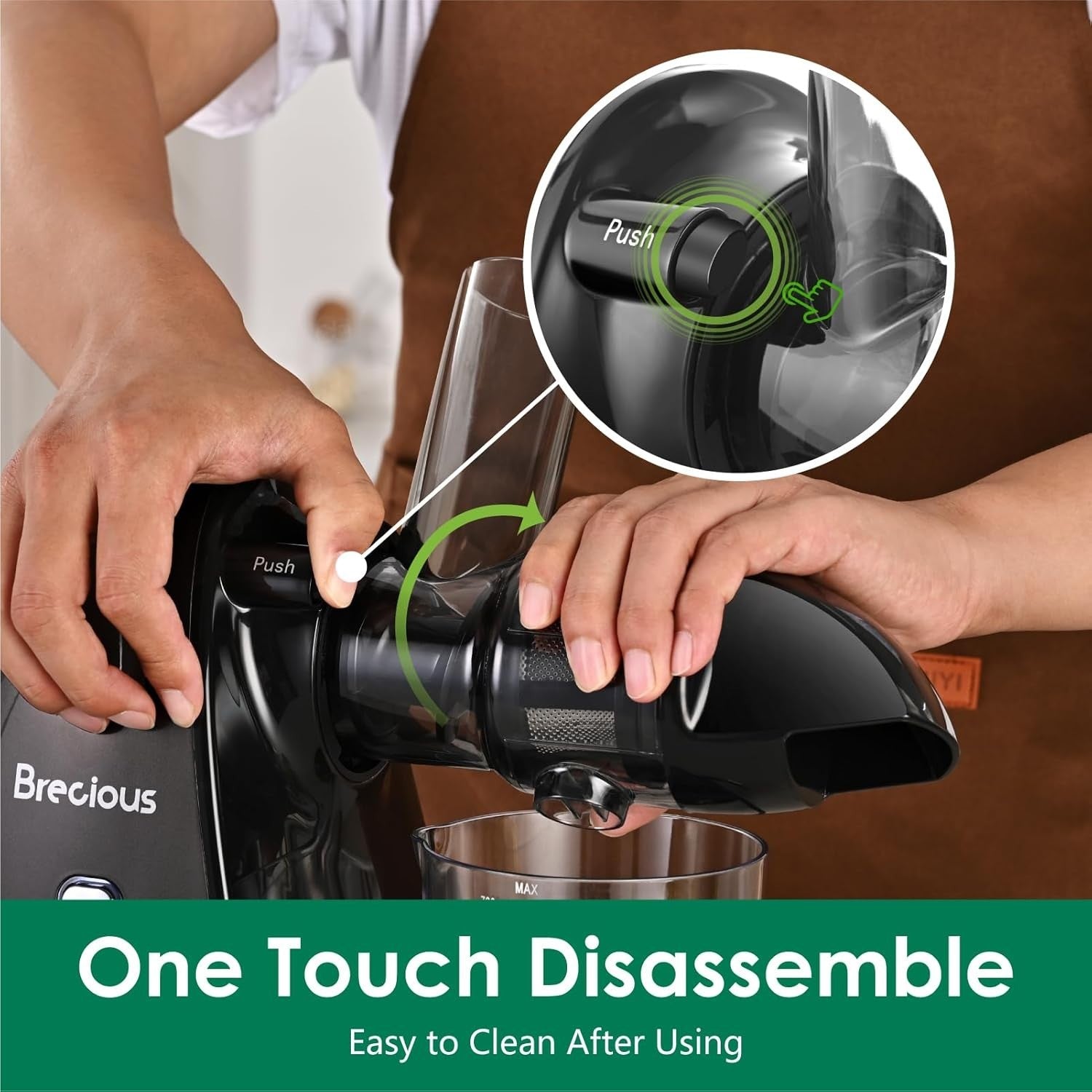 Cold Press Juicer Slow Masticating Quiet High Yield BPA Free Easy Clean