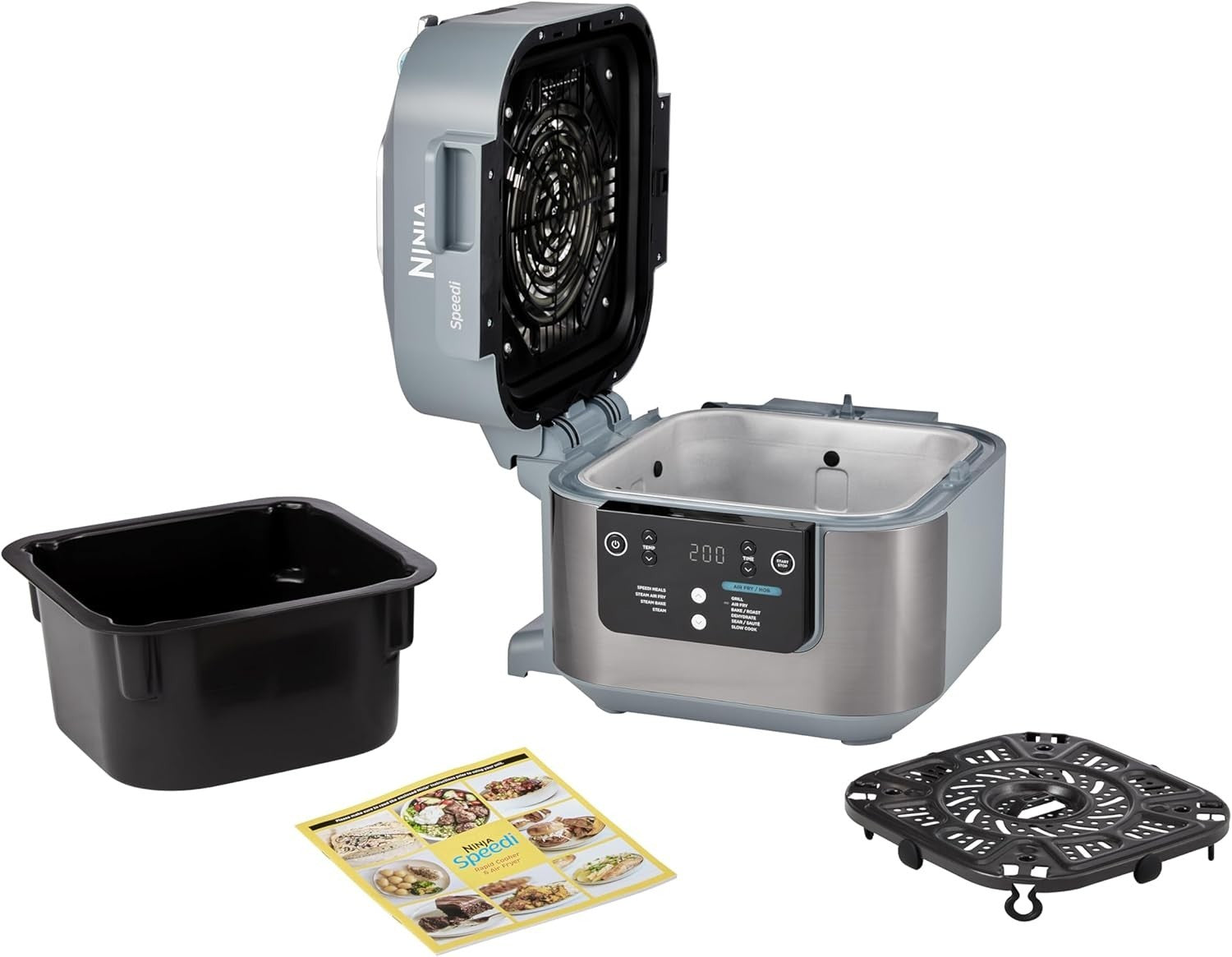 10-in-1 Rapid Cooker Air Fryer | 15-Min Meals | 5.7L Multi-Cooker Grey