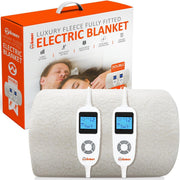 Electric Heated Mattress Blanket Double Dual Control 9 Heat Zones 12h Timer