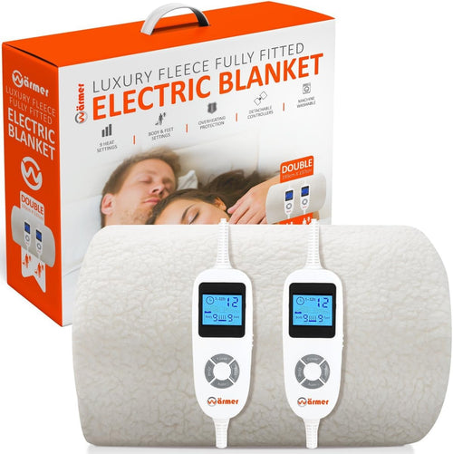 Electric Heated Mattress Blanket Double Dual Control 9 Heat Zones 12h Timer