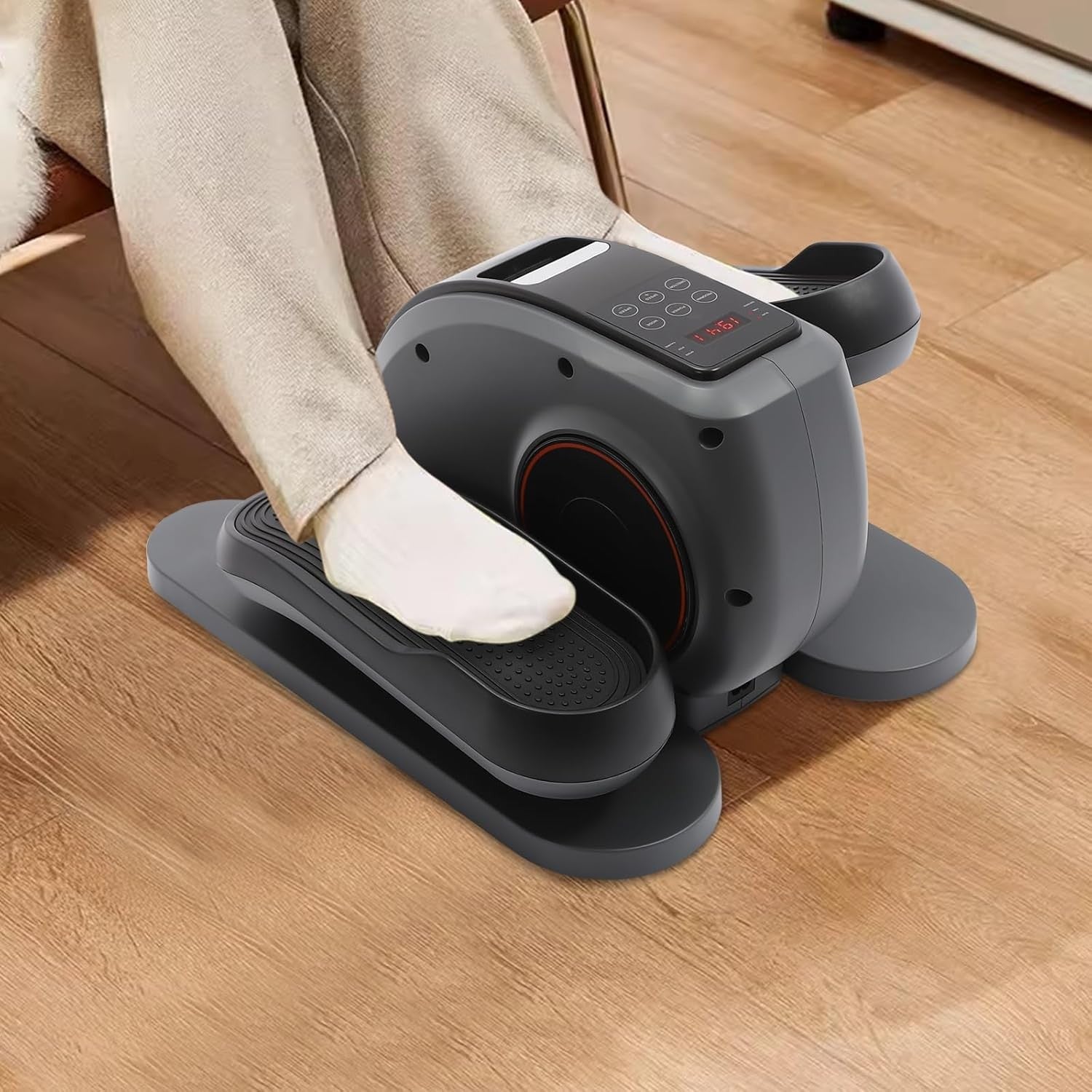 Under Desk Elliptical Trainer Quiet Electric Pedal Exerciser Auto Manual