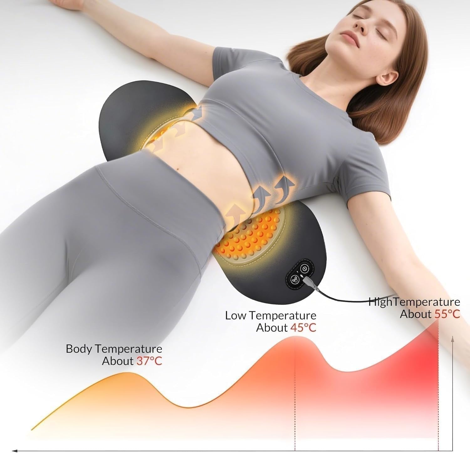 3 in 1 Back Massager Heat Vibration Traction Sciatica Relief