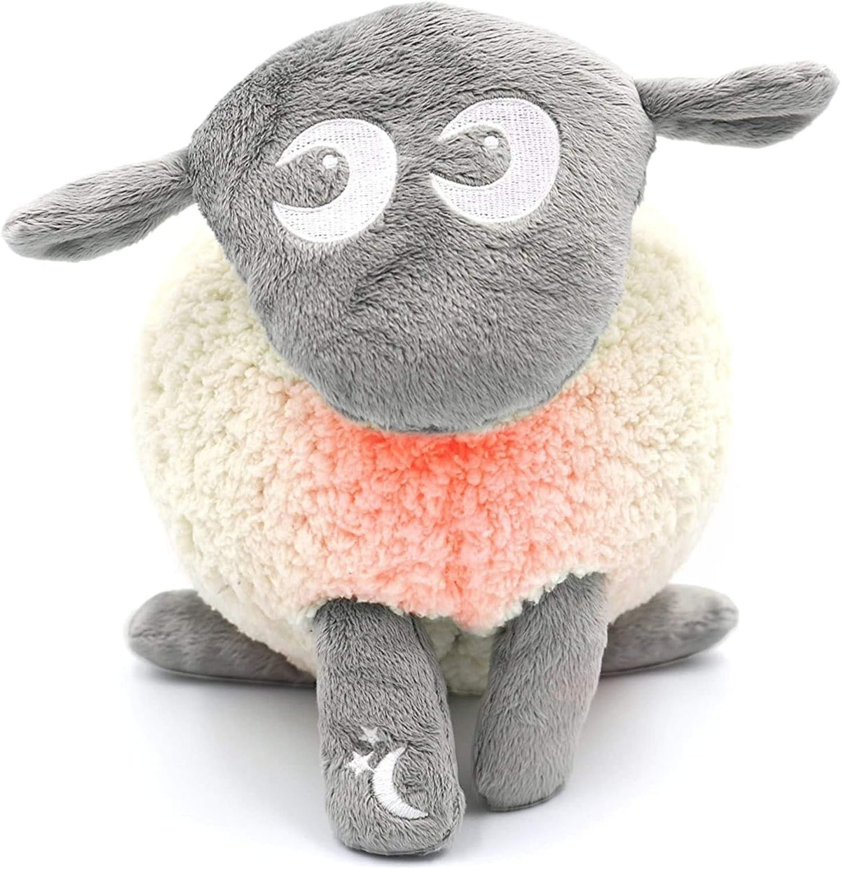 Baby Sleep Aid Plush White Pink Noise Cry Sensor Night Light USB