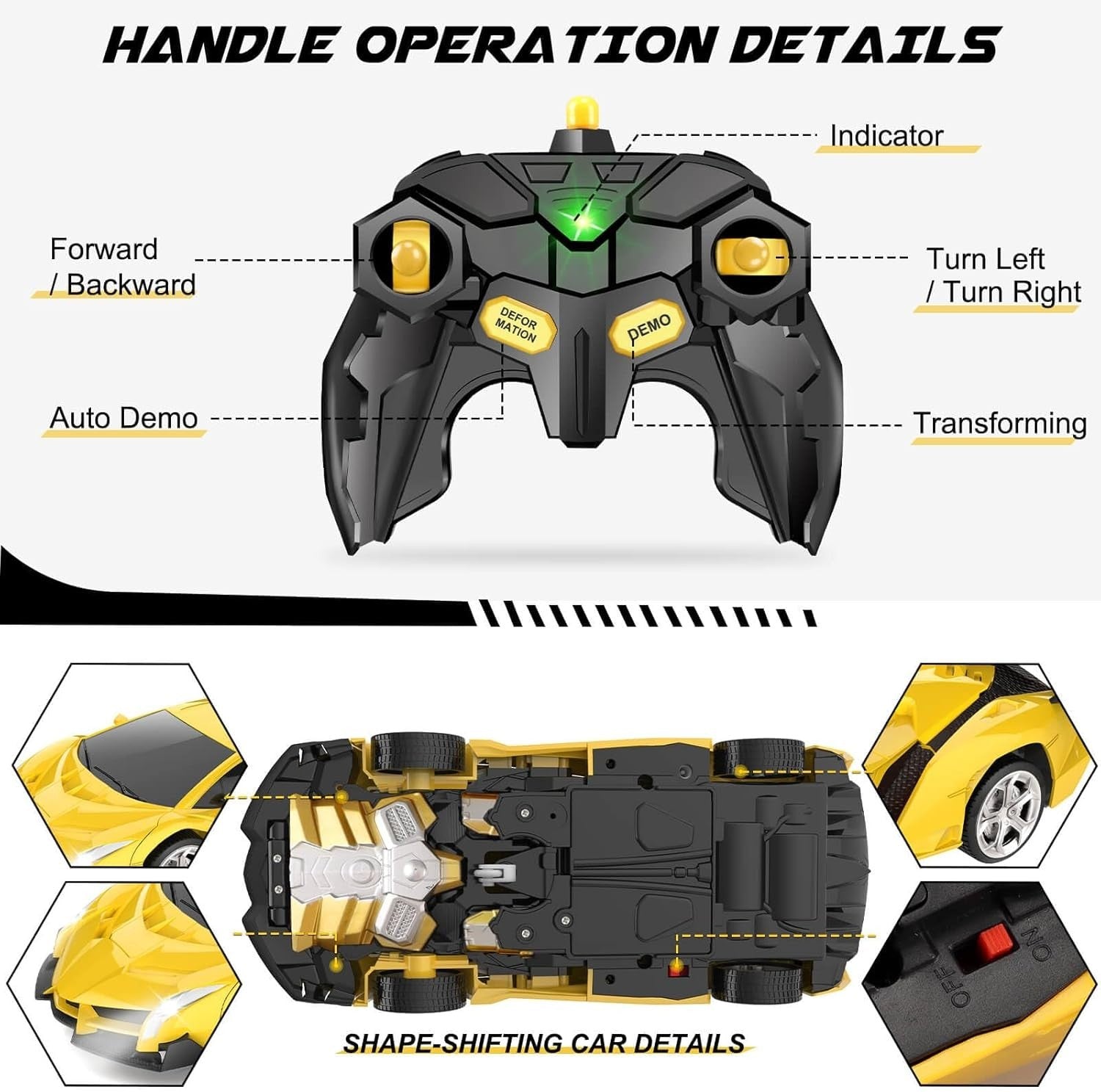 Transforming Robot RC Car 360° Drift Toy – Remote Control Gift for Kids 3–8+