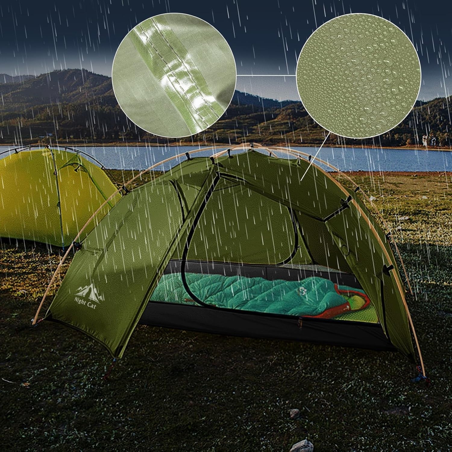 Waterproof 2 Person Camping Tent Lightweight Backpacking Easy Setup Hiking