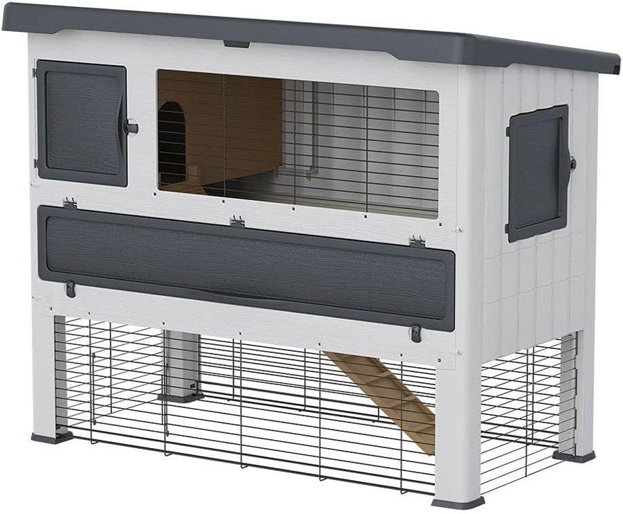 Large Outdoor Rabbit Hutch 2 Storey Weatherproof Small Animal House