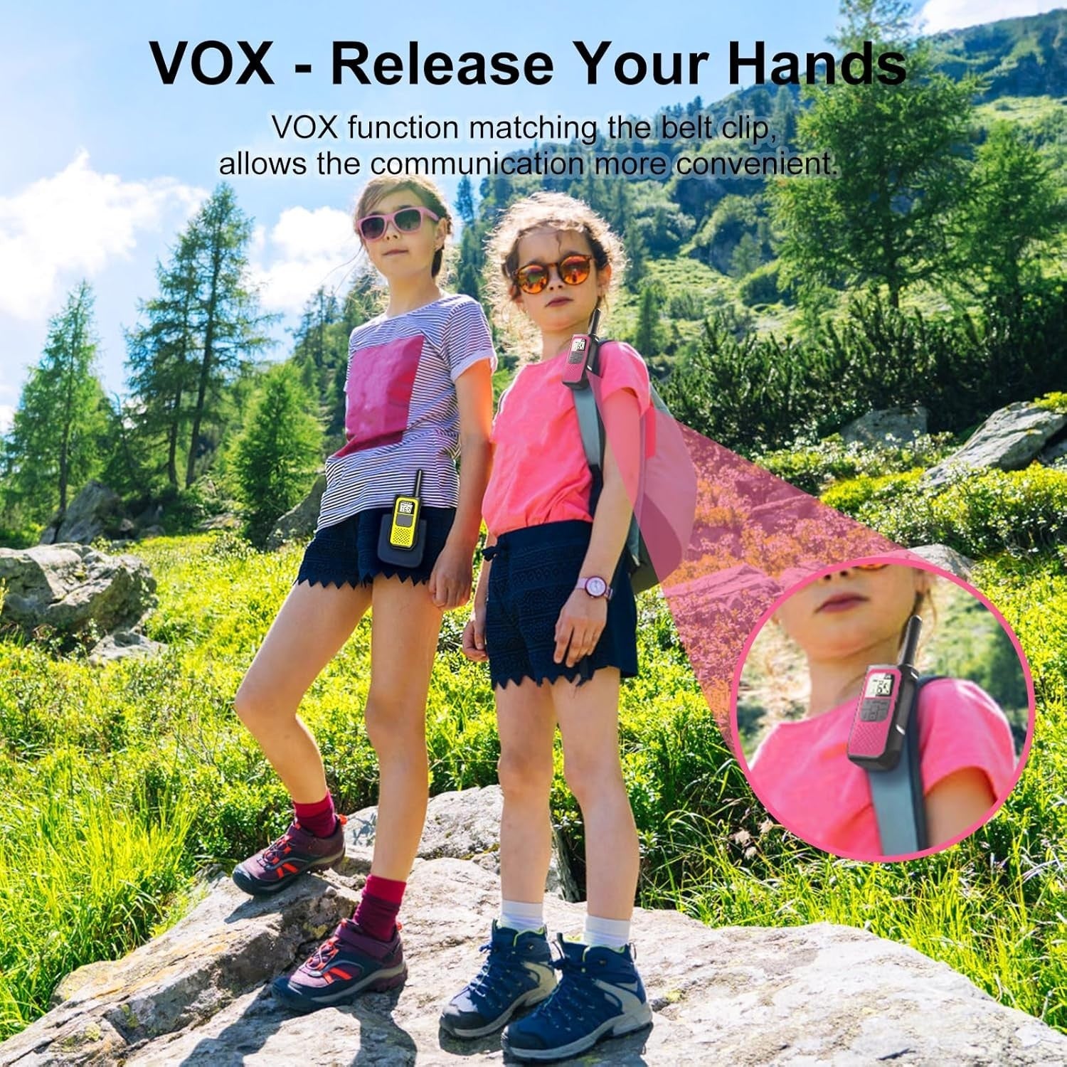2 Way Walkie Talkies Rechargeable 2 Pack Long Range VOX 16 Channel