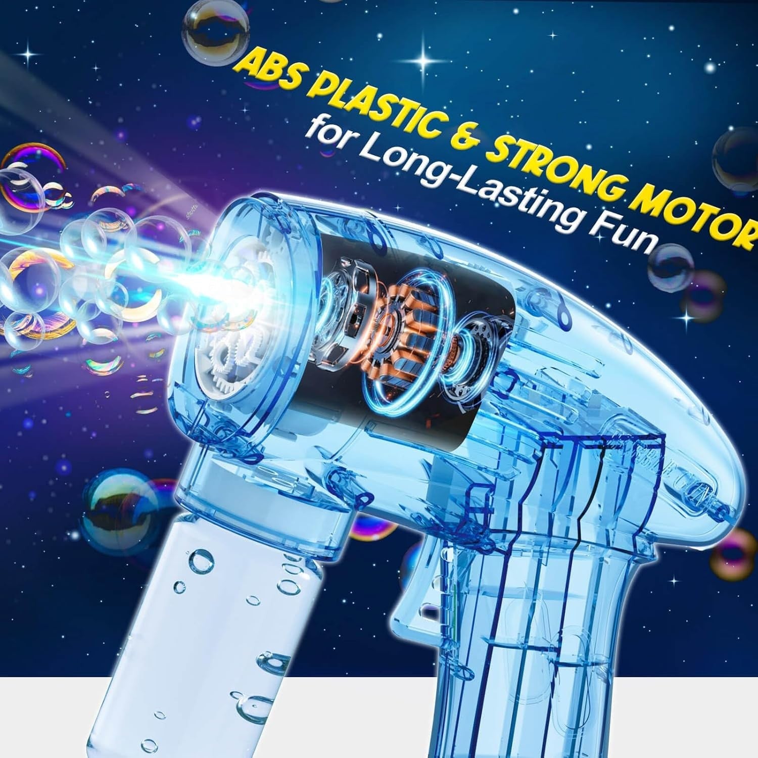 3 Pack Bubble Guns with LED Lights Kids Party Toy Set