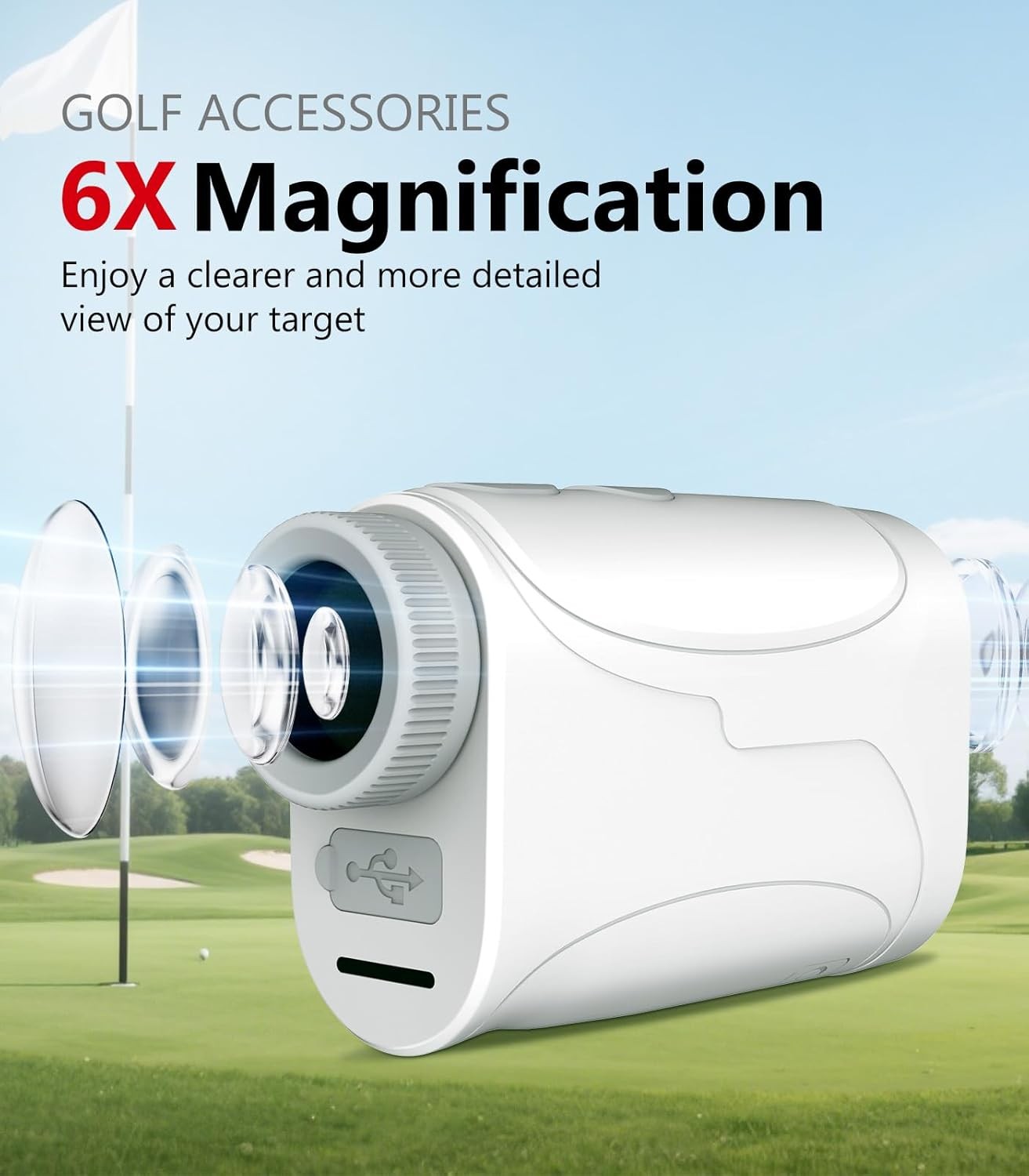 Golf Finder 1200 Yards Slope Flag Lock Vibration Rechargeable