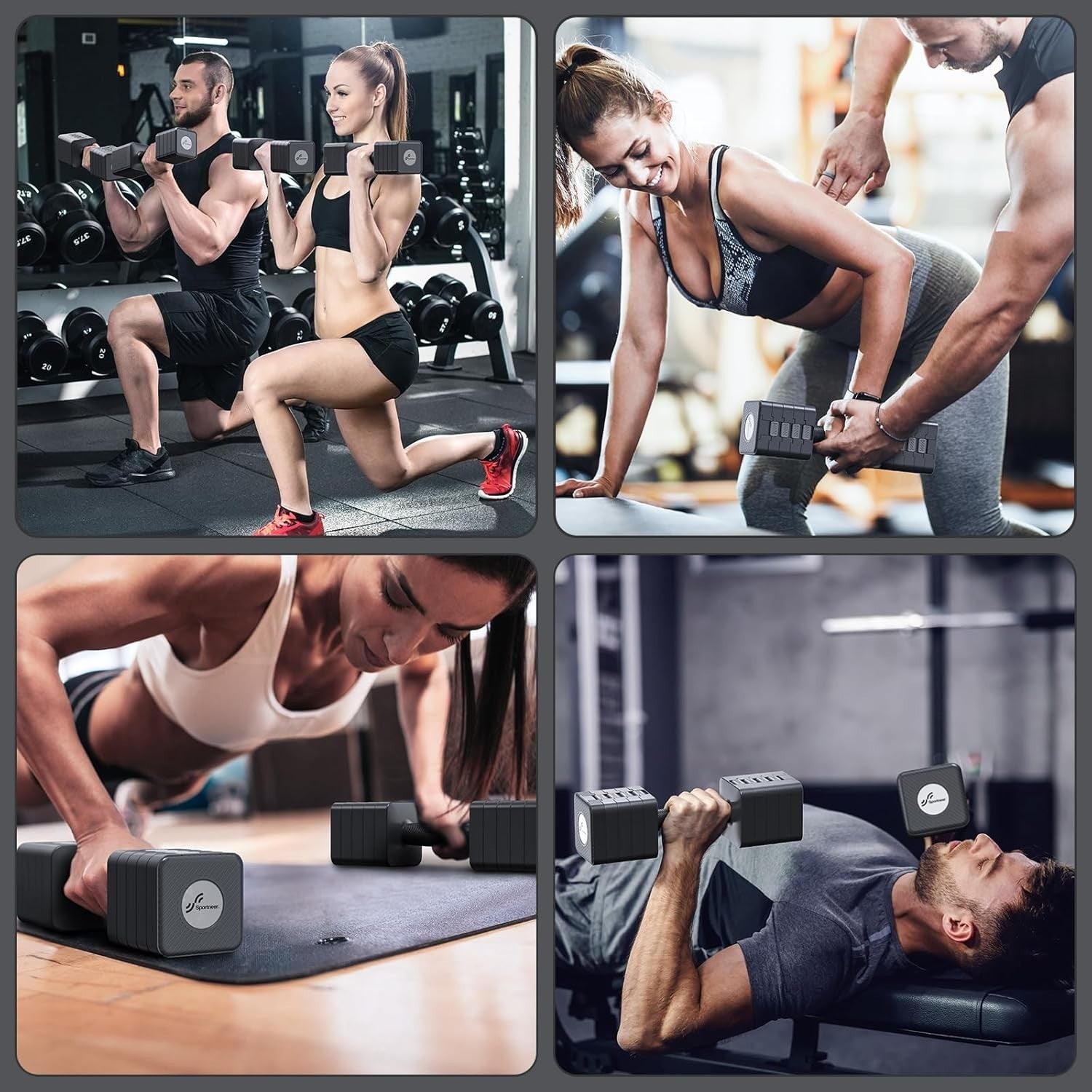 5-in-1 Adjustable Dumbbell Set Pair Up to 10kg Quick Change Home Gym Weights
