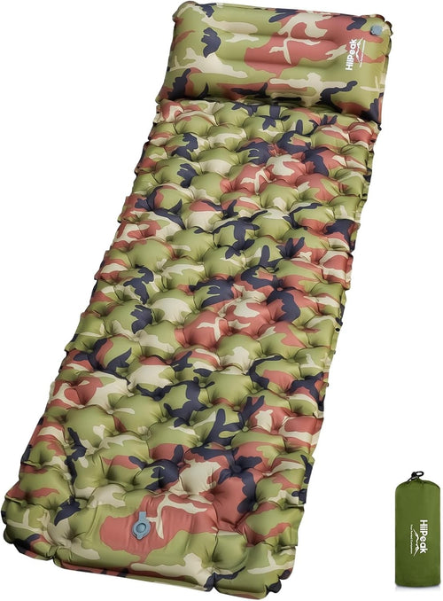 Ultralight Inflatable Camping Sleeping Pad with Foot Pump & Pillow