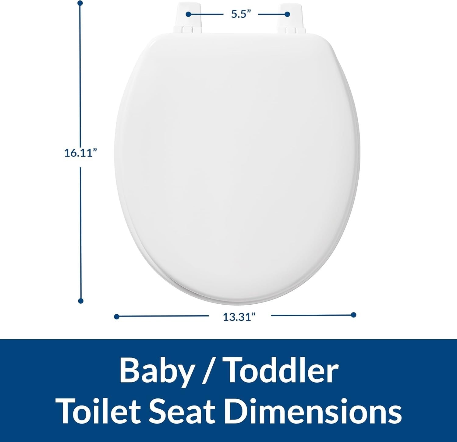 White Toddler Toilet Seat Top-Tite Enameled Wood Closed Front