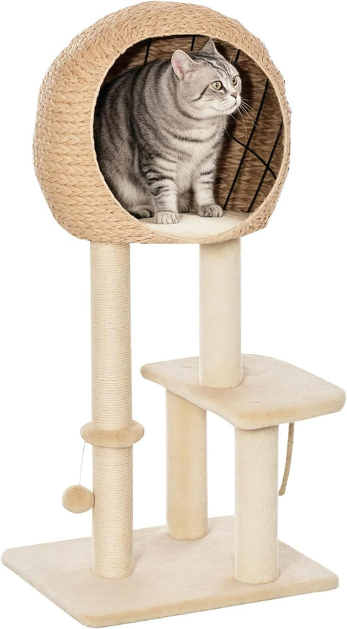 Cat Tree Tower 100cm Indoor Scratching Post Condo Perch Sisal Play Centre
