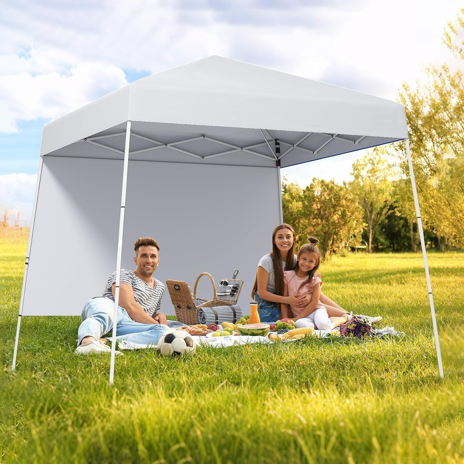 3x3M White Pop-Up Canopy Tent UPF50+ Sunshade Outdoor Party Gazebo