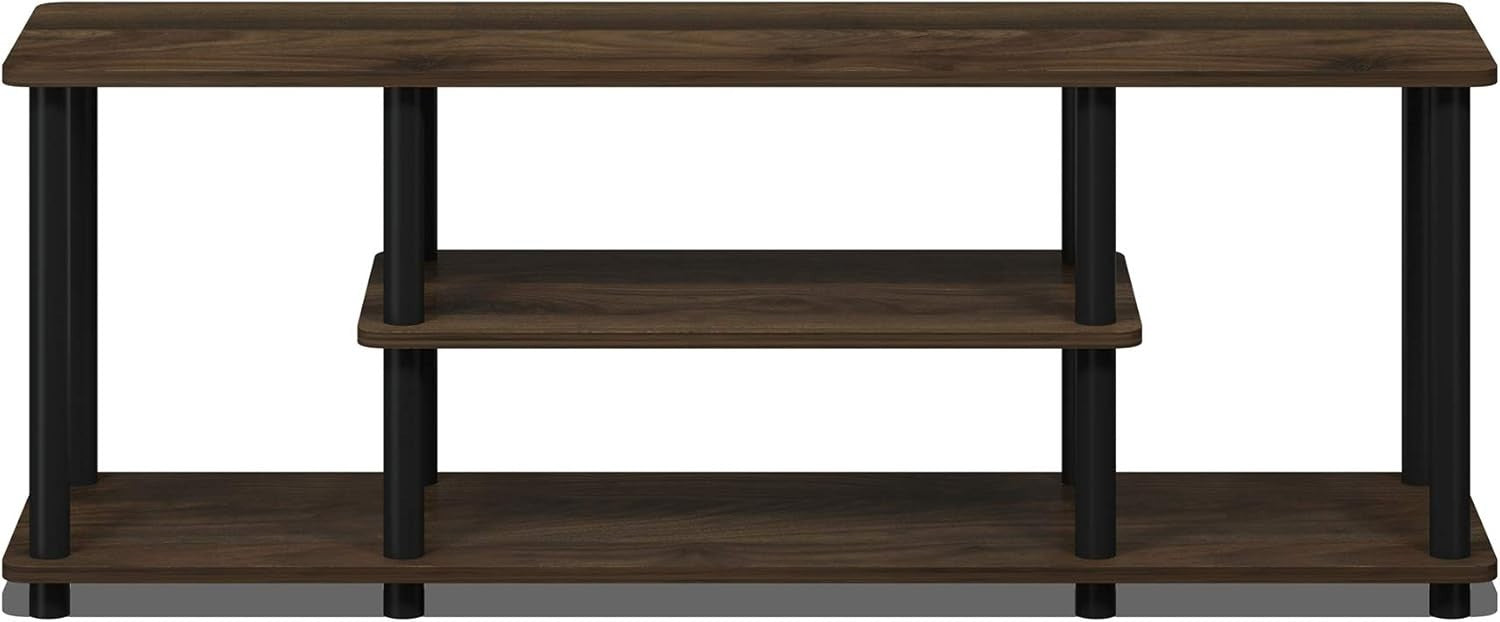 3 Tier TV Stand Walnut Black for 50" Screens | Tool-Free Assembly Unit