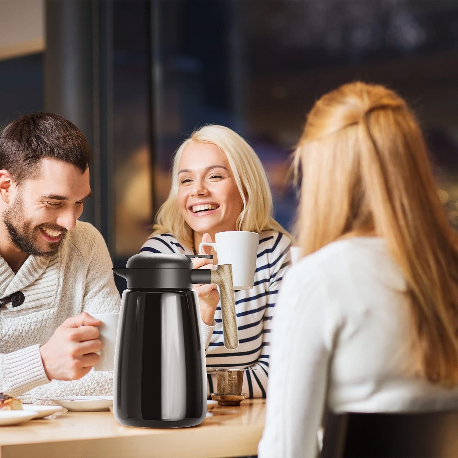 1.8L Thermal Coffee Carafe Vacuum Insulated Hot Cold Drink Dispenser